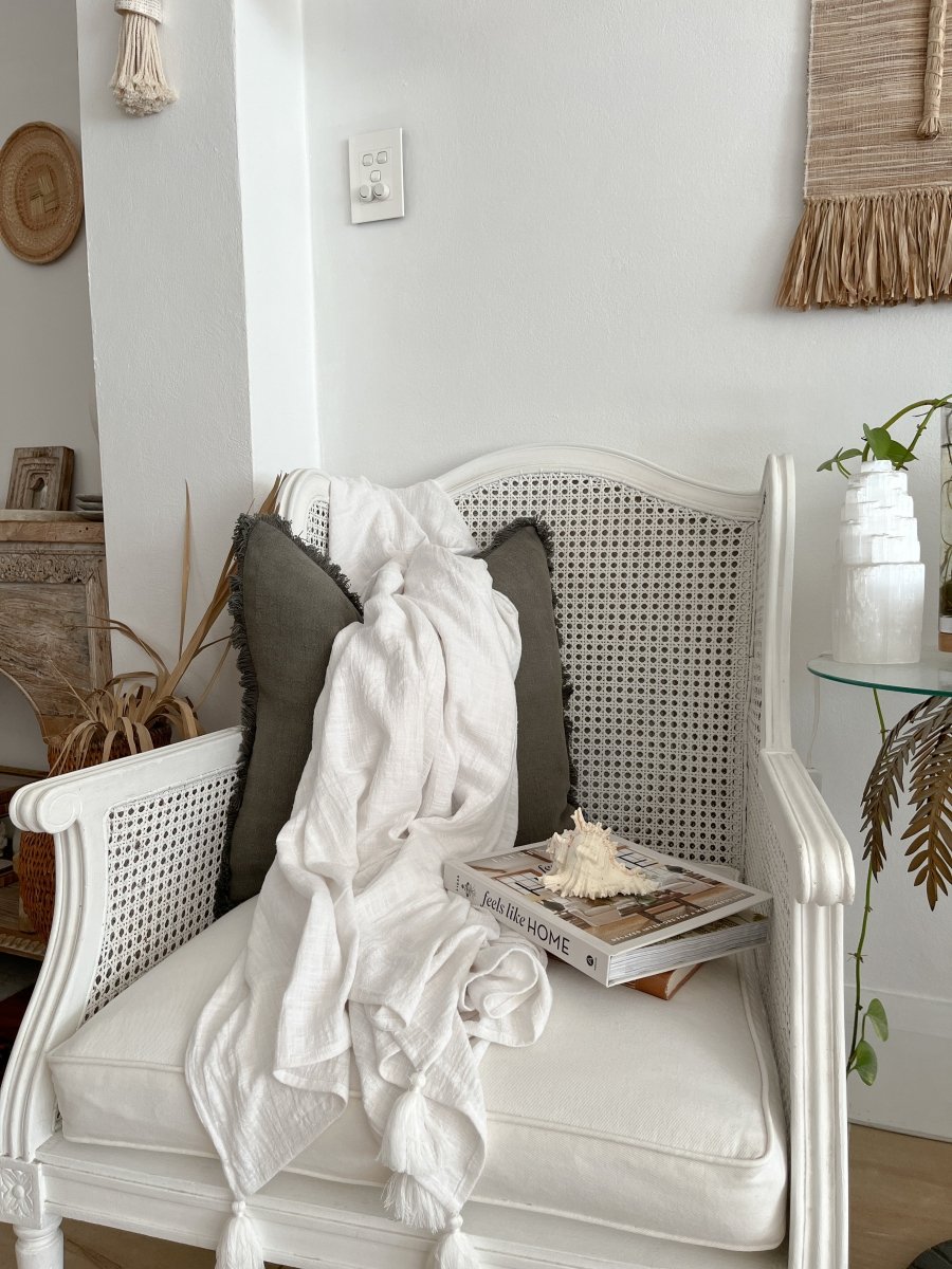 Cotton Throw - White-3